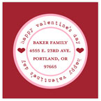 Take Note Designs Valentine's Day Address Labels - Simple Stamp Red & Pink
